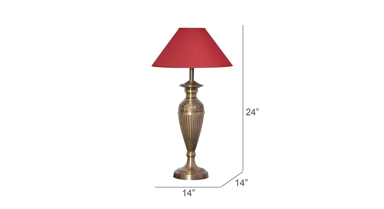 Richard   maroon table lamp antique brass 6