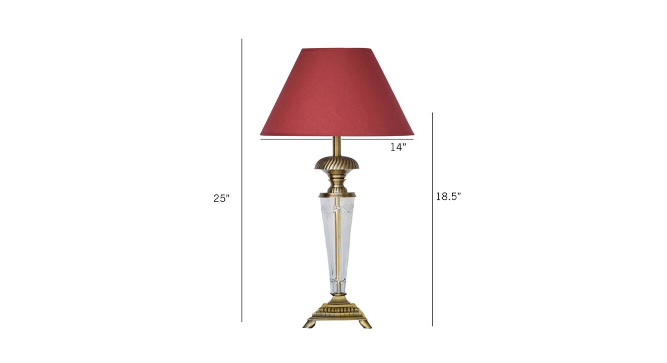 Salinger   maroon table lamp antique brass 6