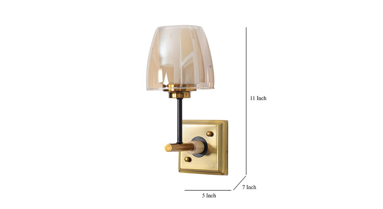 Shadow wall lamp antique brass and brown 6