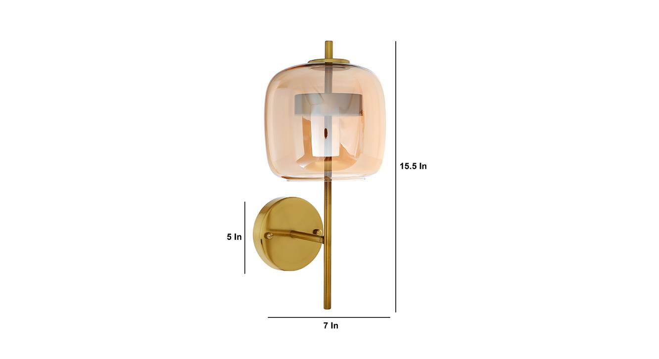 Savanna wall lamp brass and amber 6