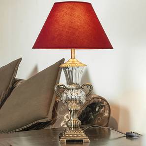 William   maroon table lamp antique brass lp