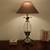 Smitty   beige table lamp antique brass lp