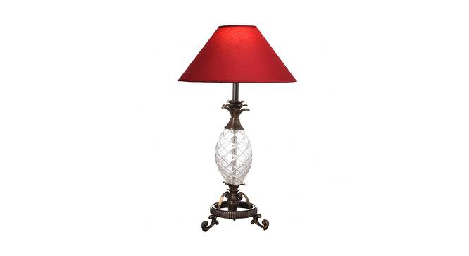Vladimir Table Lamp (Antique Brass, Cotton Shade Material, Maroon Shade Colour) by Urban Ladder - Cross View Design 1 - 410540