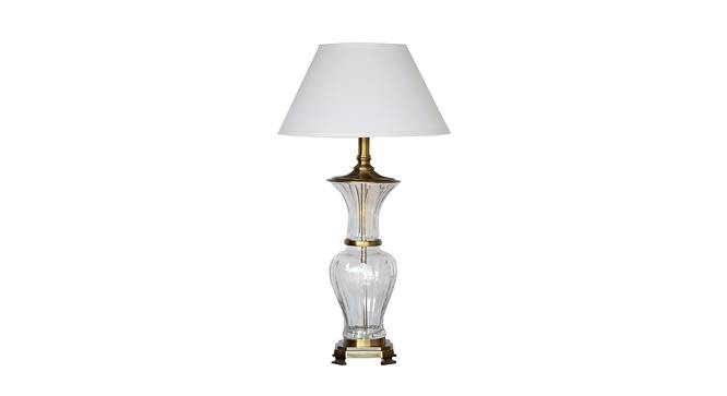 Yann Table Lamp (Antique Brass, White Shade Colour, Cotton Shade Material) by Urban Ladder - Cross View Design 1 - 410546