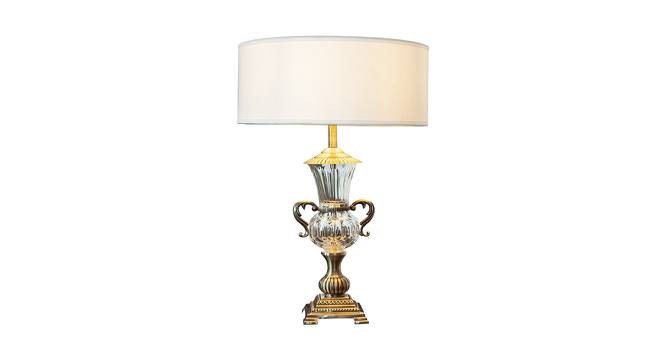 Wendell Table Lamp (Antique Brass, White Shade Colour, Cotton Shade Material) by Urban Ladder - Design 1 Side View - 410565
