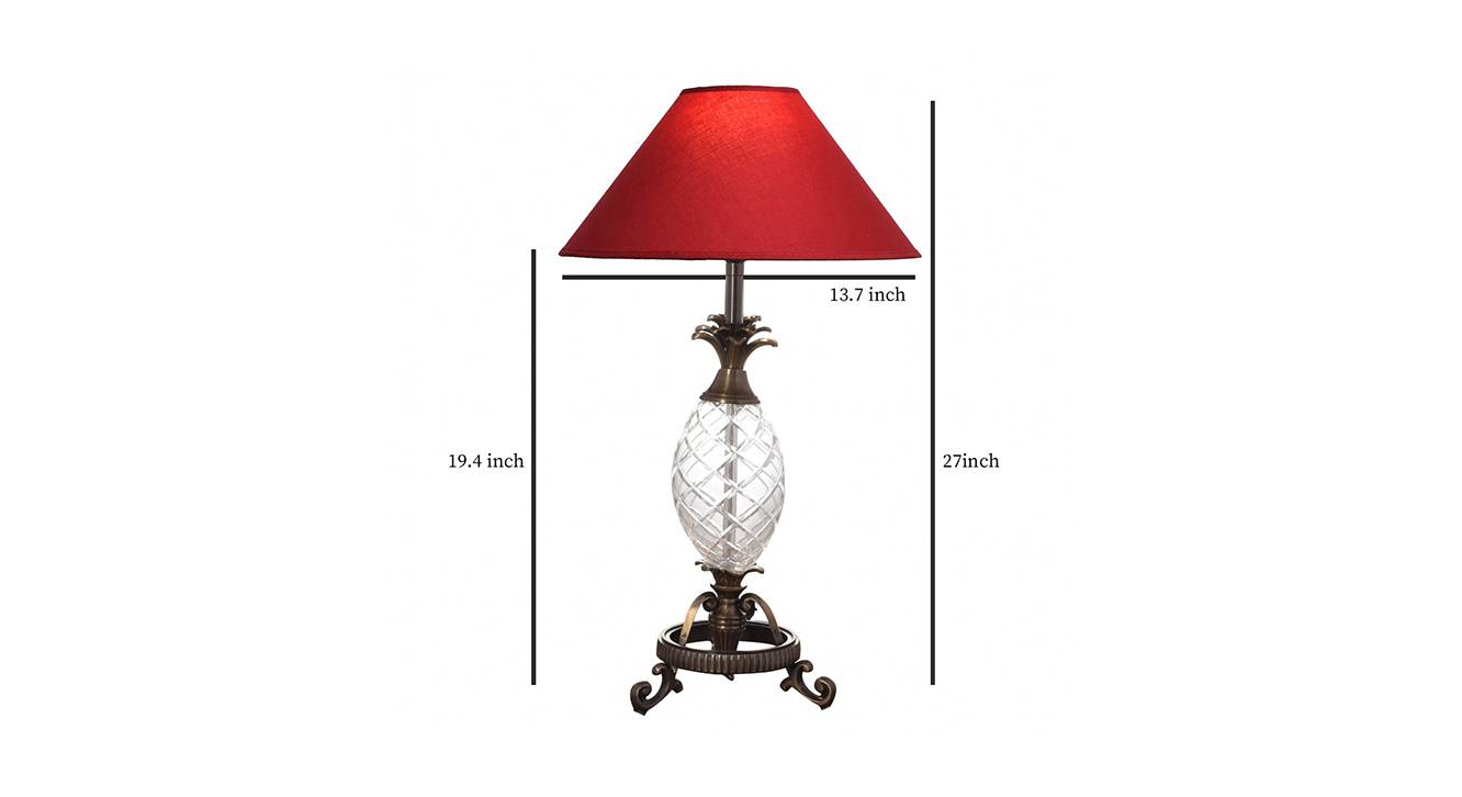 Vladimir   maroon table lamp antique brass 6