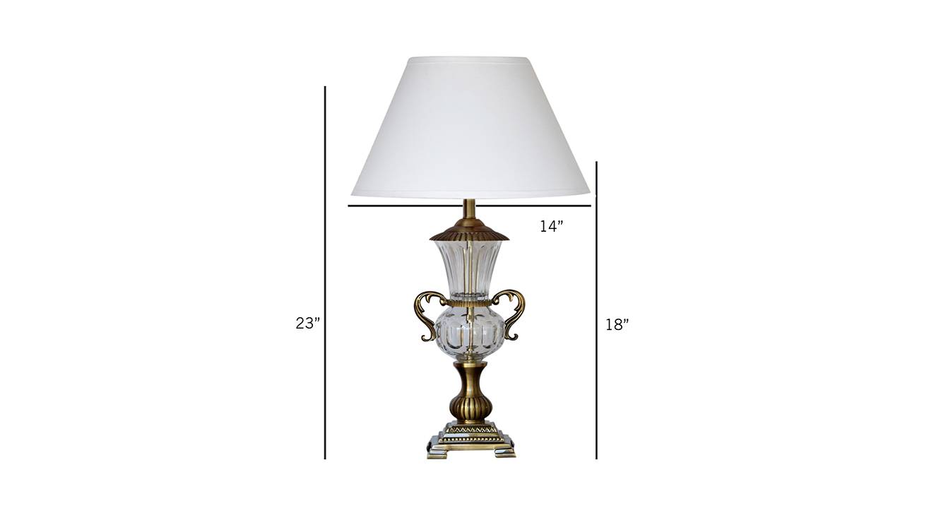 Wallace   white table lamp antique brass 6
