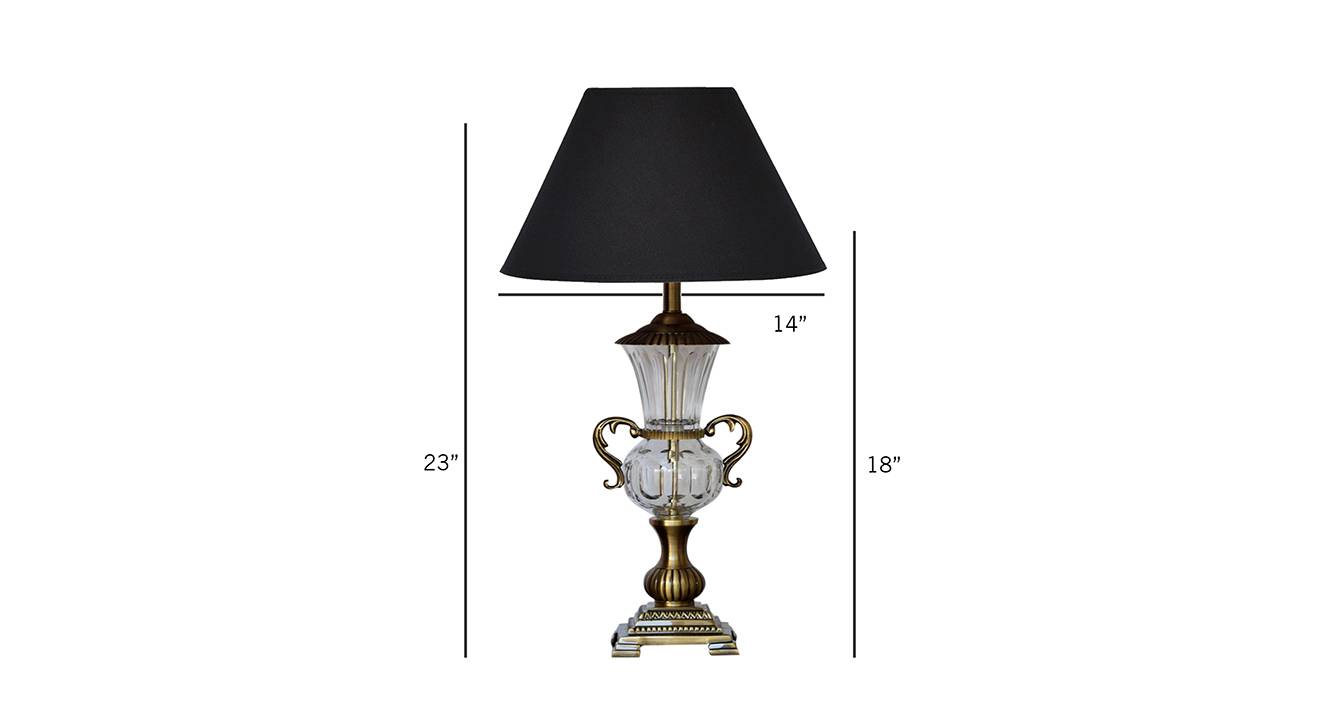 Washington   black table lamp antique brass 6