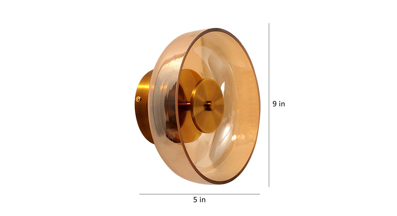 Yara wall lamp brass and amber 6