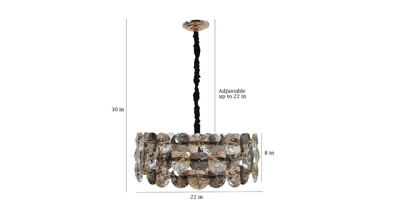 Larea chandelier rose gold and smoke 6