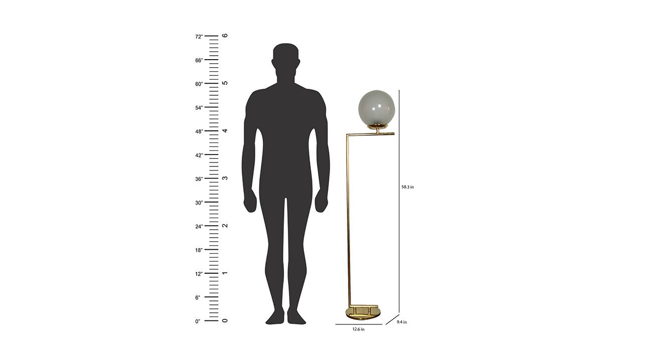 Babette floor lamp brass and white 6
