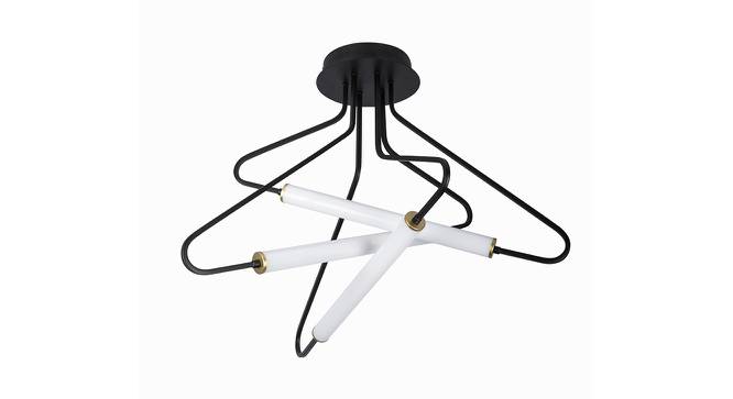 Nael Hanging Lamp (Black & Gold, Black & Gold Shade Colour, Metal & Acrylic Shade Material) by Urban Ladder - Front View Design 1 - 410710