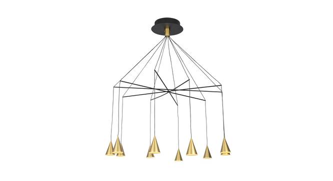 Luka Hanging Lamp (Black & Gold, Aluminium Shade Material, Black & Gold Shade Colour) by Urban Ladder - Front View Design 1 - 410817