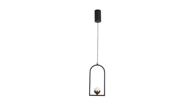 Ibriz Hanging Lamp (Black & Gold, Metal Shade Material, Black & Gold Shade Colour) by Urban Ladder - Front View Design 1 - 410818