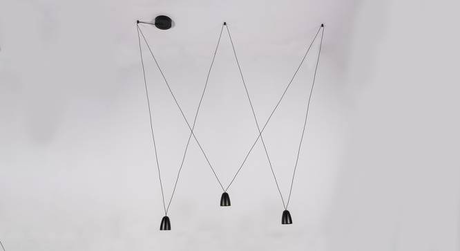 Hamza Hanging Lamp (Black, Black Shade Colour, Aluminium Shade Material) by Urban Ladder - Front View Design 1 - 410820