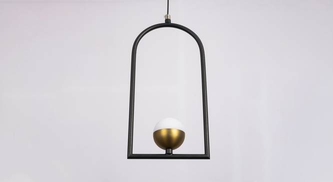 Ibriz Hanging Lamp (Black & Gold, Metal Shade Material, Black & Gold Shade Colour) by Urban Ladder - Cross View Design 1 - 410840