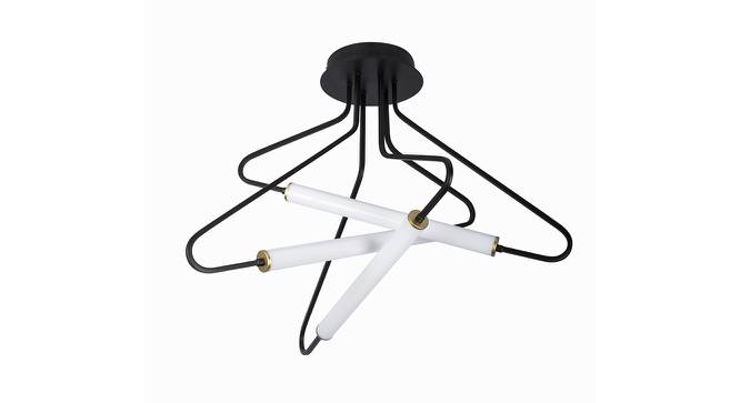 Nael Hanging Lamp (Black & Gold, Black & Gold Shade Colour, Metal & Acrylic Shade Material) by Urban Ladder - Front View Design 1 - 410909