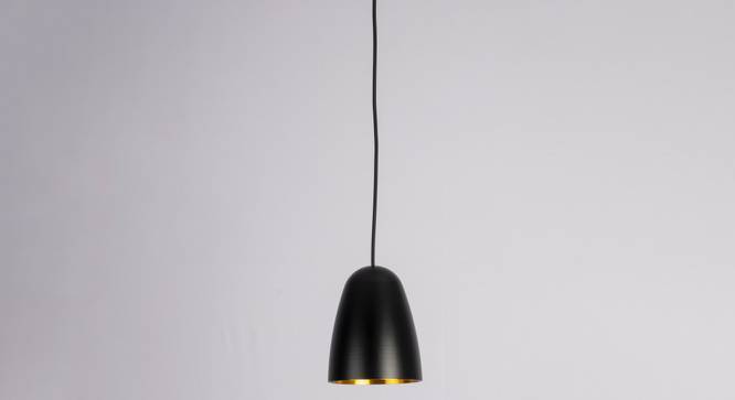 Sasha Hanging Lamp (Black, Black Shade Colour, Aluminium Shade Material) by Urban Ladder - Cross View Design 1 - 410948