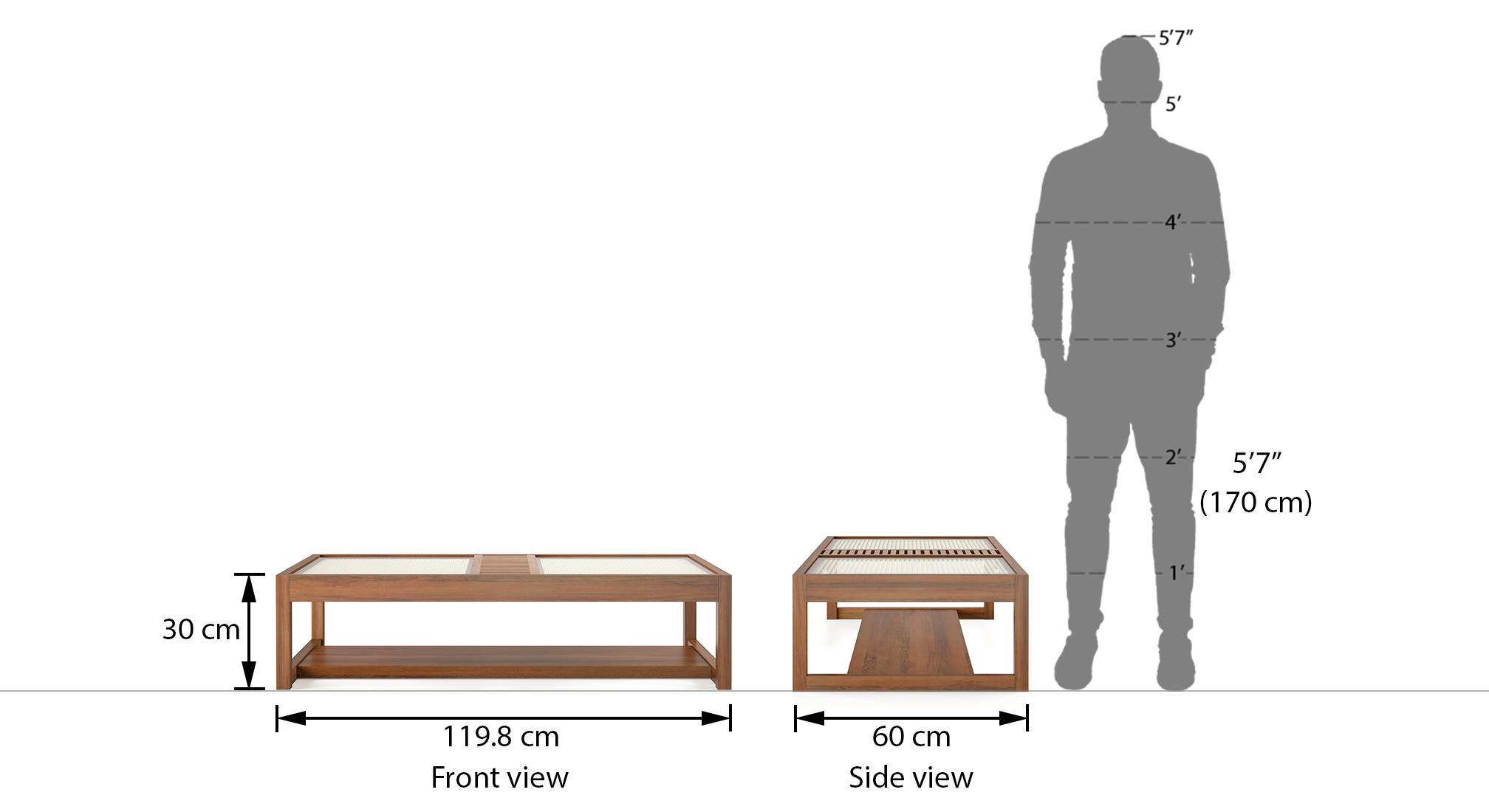 Fujiwara coffee table finish amber walnut 4