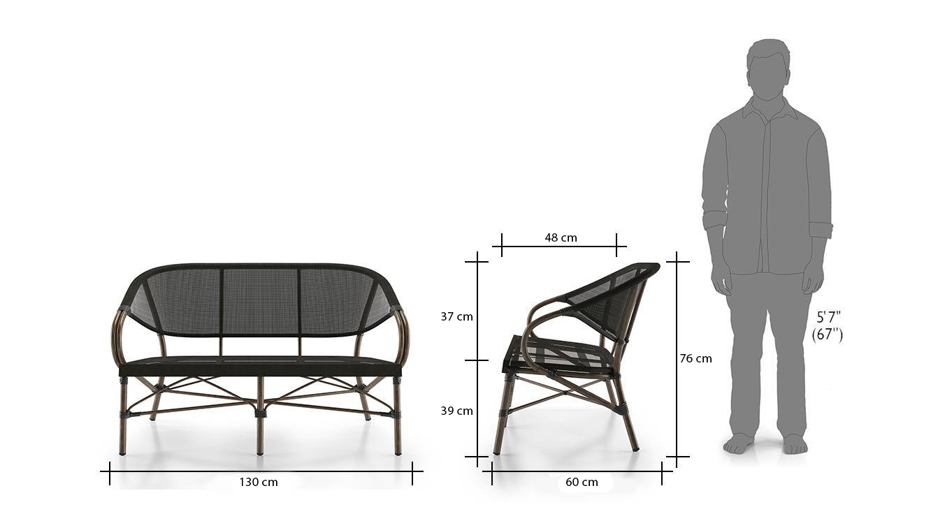 Cirali 2seater chair black 7