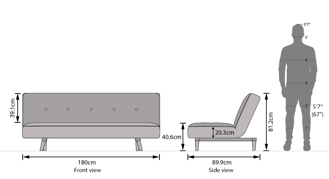 Zehnloch sofa bed dim 21