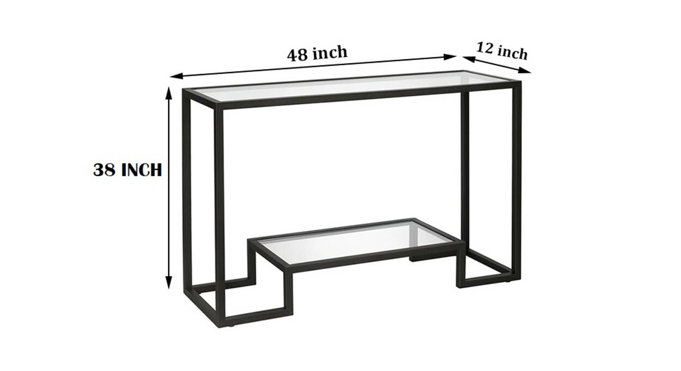 Kemp Metal Console Table in Black Finish Urban Ladder
