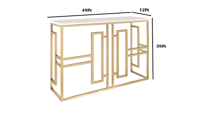 Zyden Console Table (Gold, Powder Coating Finish) by Urban Ladder - Design 1 Dimension - 411331