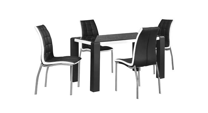 Fortica 4 Seater Dining Set (Black & White, Gloss Finish) by Urban Ladder - Front View Design 1 - 411360