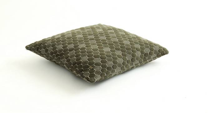 Daisy Cushion Cover (46 x 46 cm  (18" X 18") Cushion Size, Conbu Green & Natural) by Urban Ladder - Cross View Design 1 - 411393