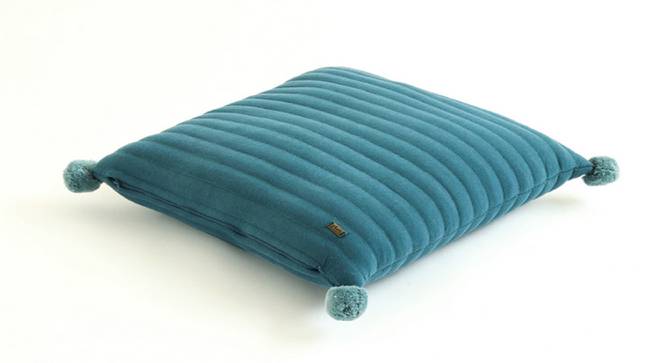 Dashiell Cushion Cover (46 x 46 cm  (18" X 18") Cushion Size, Steel Blue) by Urban Ladder - Design 1 Side View - 411417