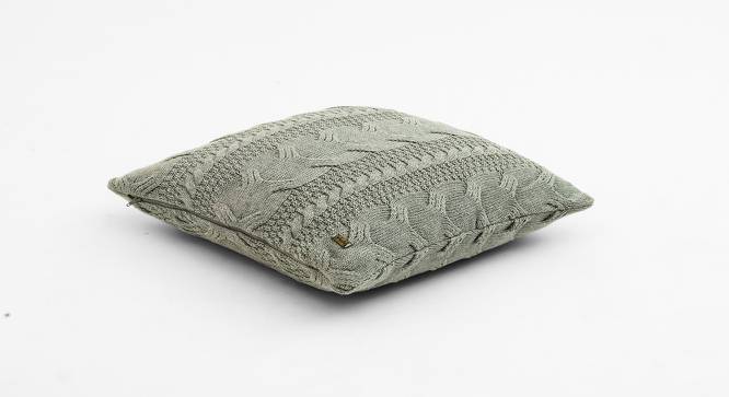 Hazel Cushion Cover (46 x 46 cm  (18" X 18") Cushion Size, Light Grey Melange) by Urban Ladder - Design 1 Side View - 411428