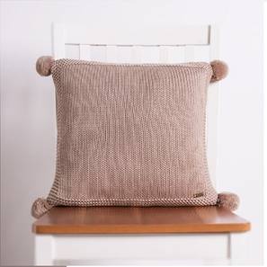 Pluchi Design Iris Cushion Cover (41 x 41 cm  (16" X 16") Cushion Size, Stone)