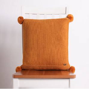 Pluchi Design Iris Cushion Cover (Mustard, 41 x 41 cm  (16" X 16") Cushion Size)