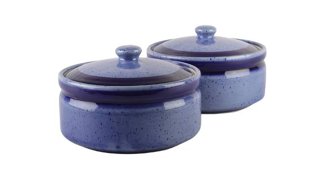Doriane Serving Bowl with Lid Set of 2 (Blue) by Urban Ladder - Front View Design 1 - 411815