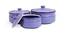 Geneva Serving Bowl with Lid Set of 3 (Blue) by Urban Ladder - Front View Design 1 - 411912