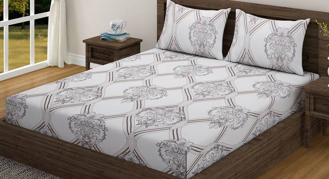 Eliot Bedsheet Set (White, Regular Bedsheet Type, King Size) by Urban Ladder - Cross View Design 1 - 411965