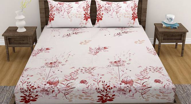 Jhumpa Bedsheet Set (Pink, Regular Bedsheet Type, King Size) by Urban Ladder - Front View Design 1 - 411979