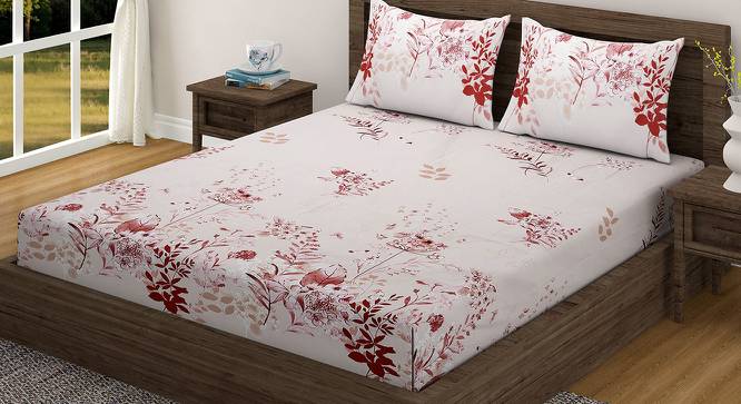 Jhumpa Bedsheet Set (Pink, Regular Bedsheet Type, King Size) by Urban Ladder - Cross View Design 1 - 411982