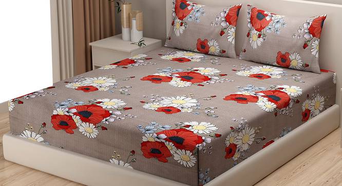 Joy Bedsheet Set (Regular Bedsheet Type, King Size) by Urban Ladder - Cross View Design 1 - 411983