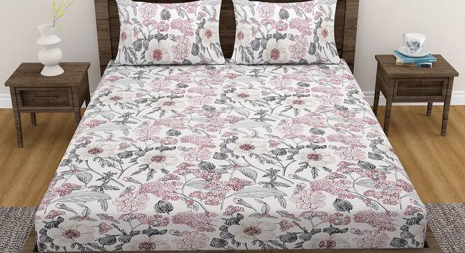 Saylor Bedsheet Set (Pink, Regular Bedsheet Type, King Size) by Urban Ladder - Front View Design 1 - 412003