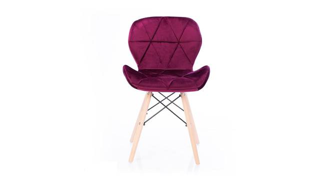 Amery Dining Chair (Dark Pink, Velvet Finish) by Urban Ladder - Front View Design 1 - 412510