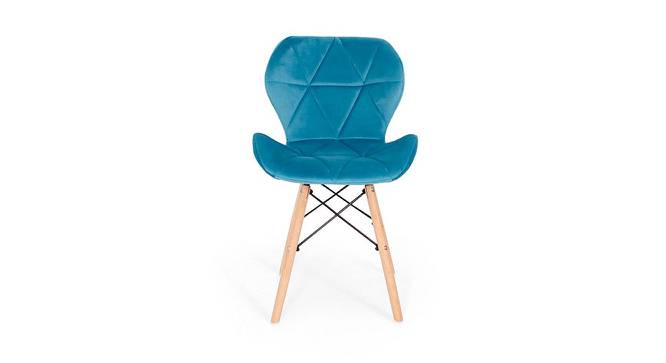 Amery Dining Chair (Sky Blue, Velvet Finish) by Urban Ladder - Front View Design 1 - 412511