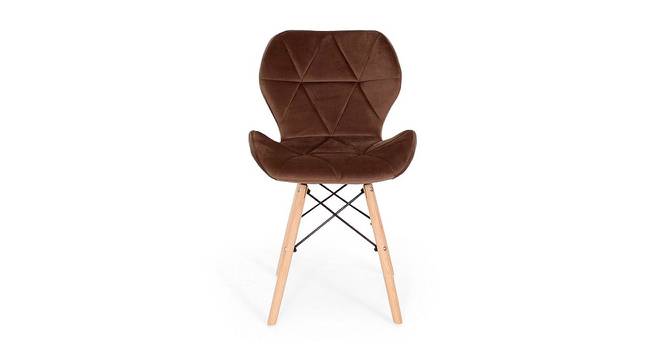 Amery Dining Chair (Brown, Velvet Finish) by Urban Ladder - Front View Design 1 - 412516
