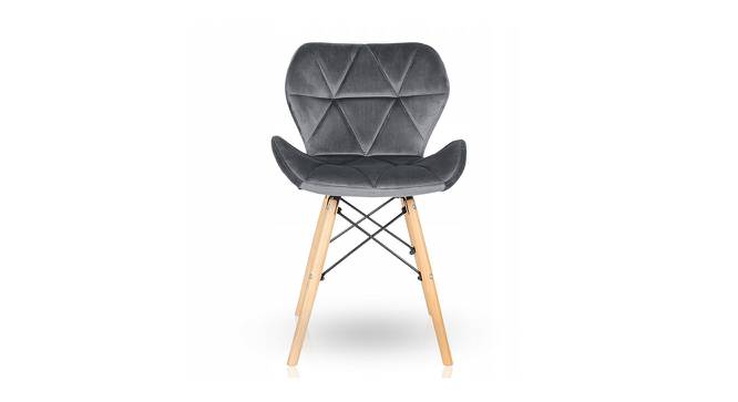 Amery Dining Chair (Dark Grey, Velvet Finish) by Urban Ladder - Front View Design 1 - 412517
