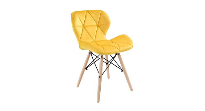 Amery Dining Chair (Yellow, Velvet Finish) by Urban Ladder - Front View Design 1 - 412520