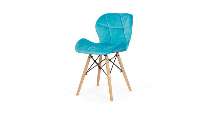 Amery Dining Chair (Sky Blue, Velvet Finish) by Urban Ladder - Cross View Design 1 - 412527