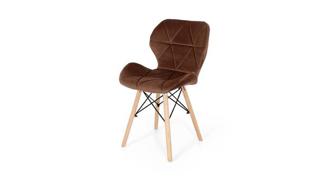Amery Dining Chair (Brown, Velvet Finish) by Urban Ladder - Cross View Design 1 - 412532