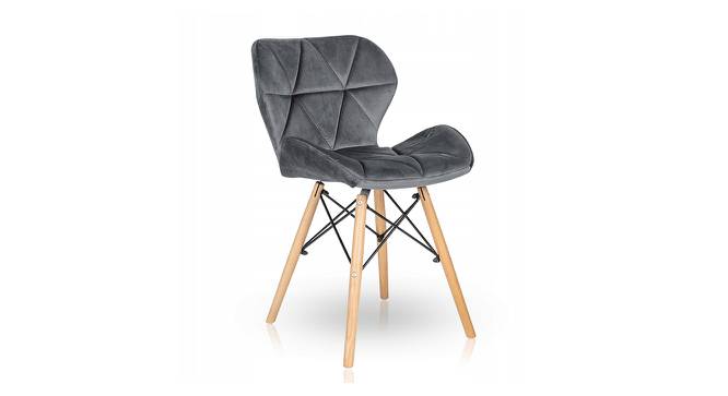 Amery Dining Chair (Dark Grey, Velvet Finish) by Urban Ladder - Cross View Design 1 - 412533