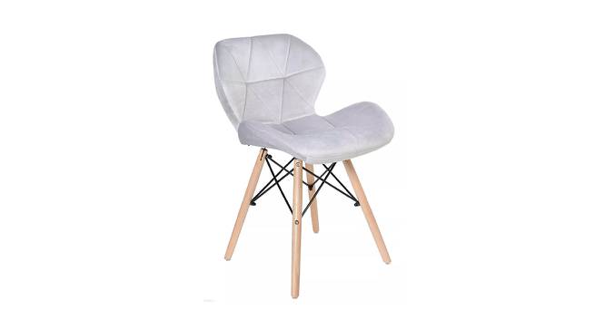 Amery Dining Chair (Light Grey, Velvet Finish) by Urban Ladder - Cross View Design 1 - 412534