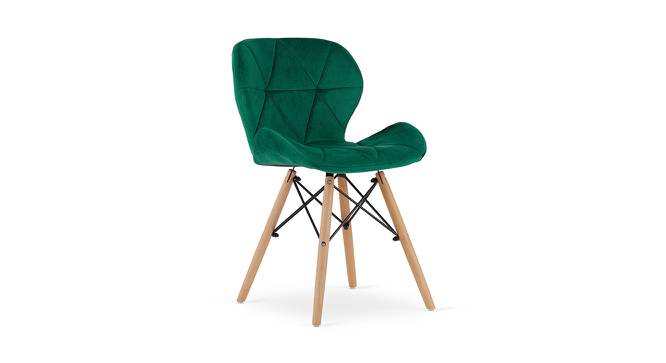 Amery Dining Chair (Dark Green, Velvet Finish) by Urban Ladder - Cross View Design 1 - 412535
